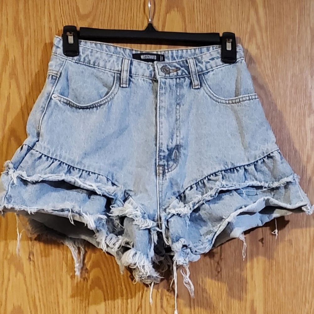 Missguided high waist denim shorts